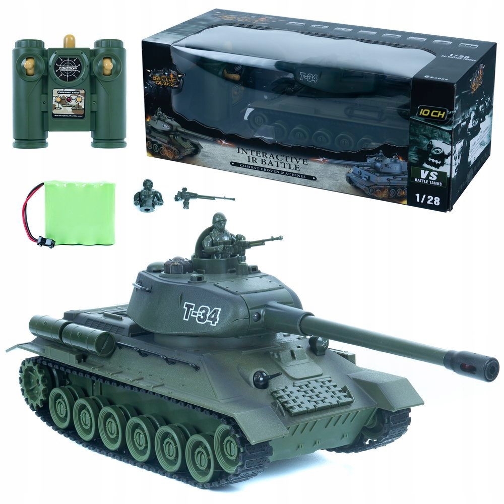 Diaľkovo ovládaný tank TANK BATTLE - T34 1:28